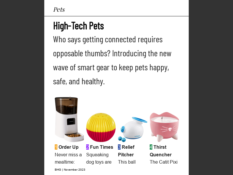Better Homes & Gardens November 2023HighTech Pets