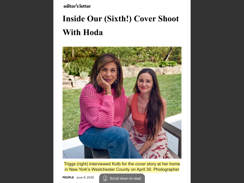 People June 9, 2025Inside Our Cover Shoot With Hoda