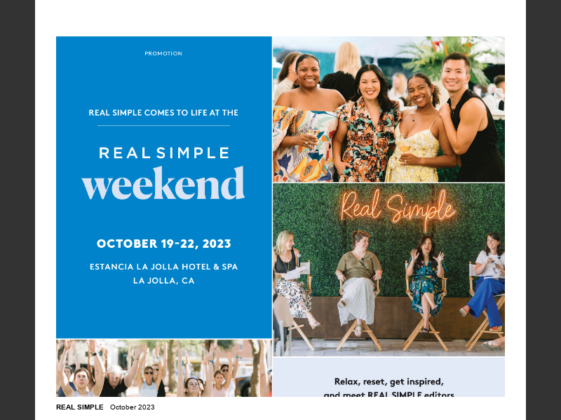 Oct 2023Real Simple Weekend