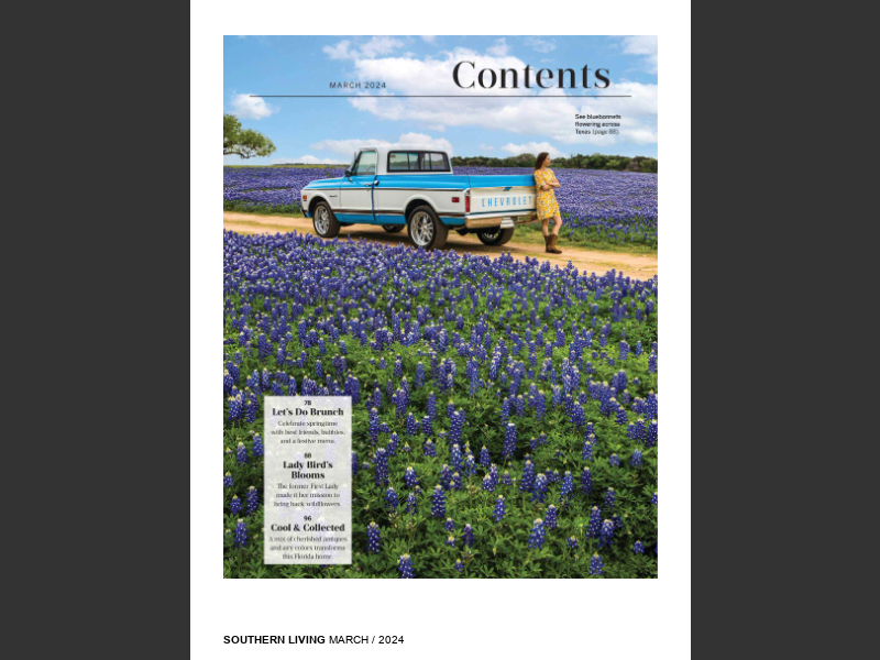 Southern Living March 2024Contents