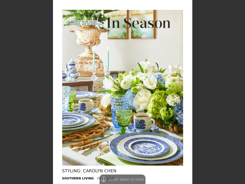 Southern Living May 2024Centerpieces