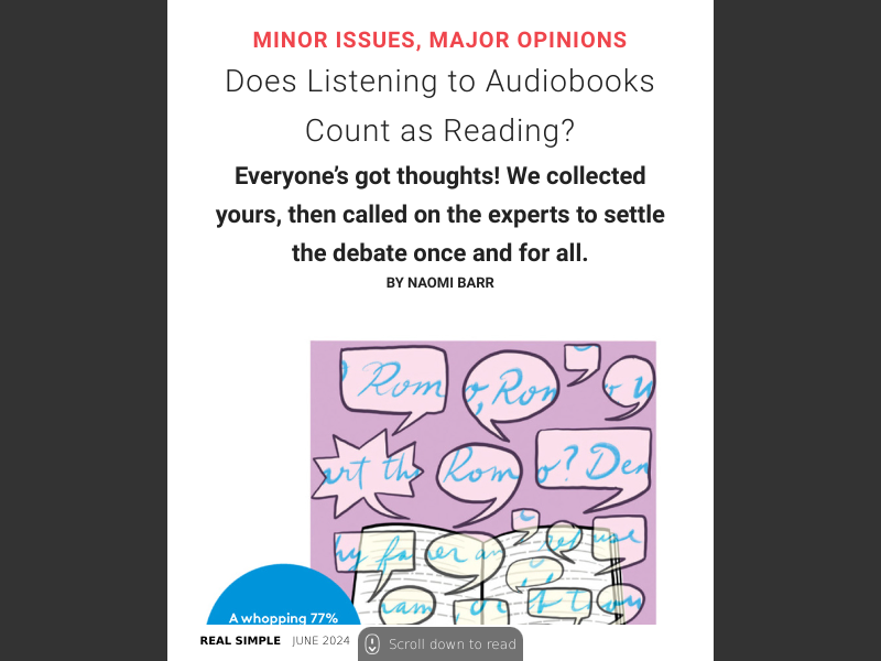 Does Listening to Audiobooks Count as Reading?